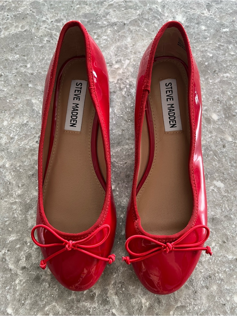 Steve Madden Red Patent Bow Ballet Flats